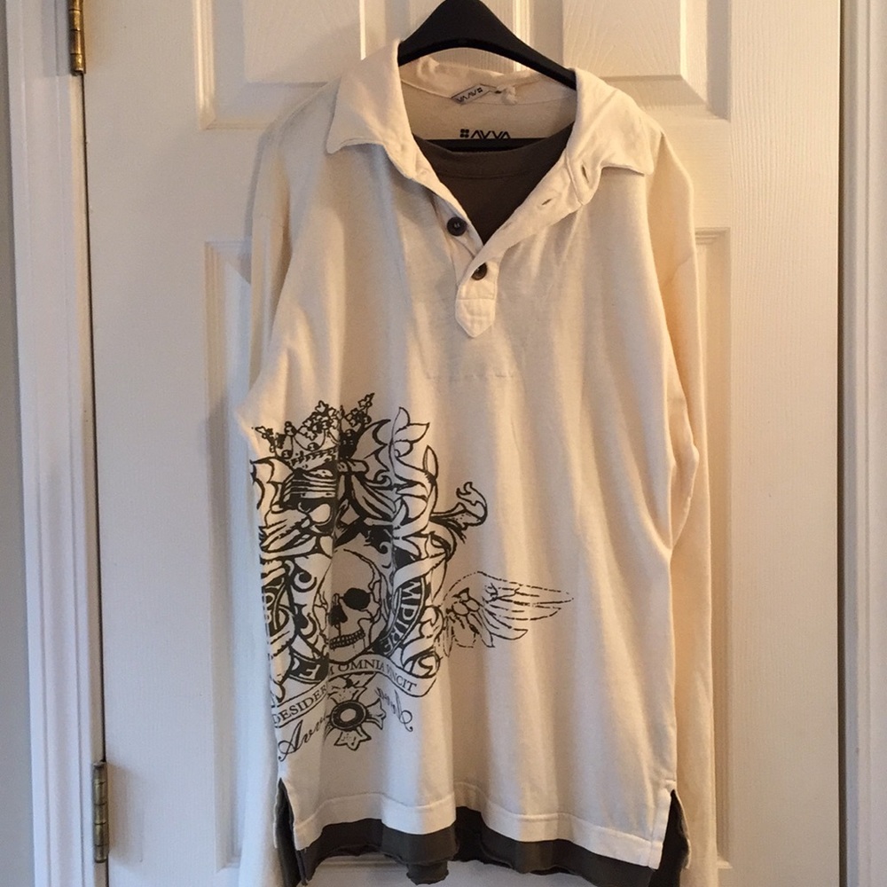 NWT men’s long sleeve shirt skull graphics